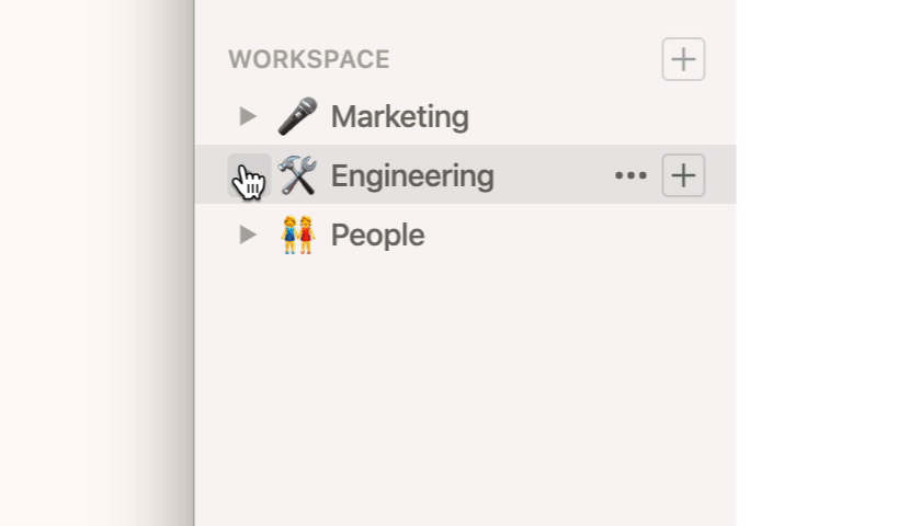 顯示側邊欄中條目的動畫,展開後可顯示多個層級的子條目